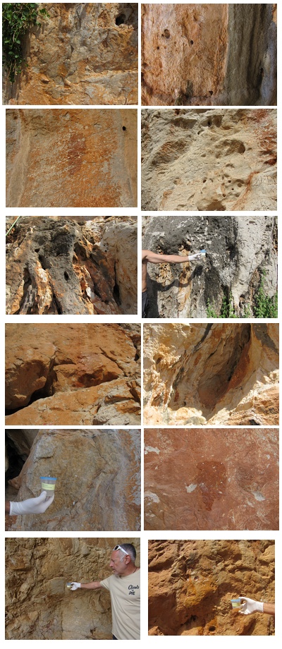 San Vito lo Capo: diversi tipi di roccia usati per il test
